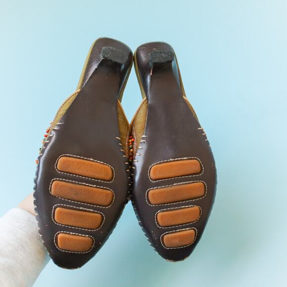 Matisse Joss Vintage Beaded Pointed Toe Kitten Heel Mules Womens Size 7 Y2K 90s - Picture 6 of 9